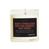Wicks of Wit — Baby Strollers Are for Babies, Not Dogs scented soy candle, Edgy collection, hand-poured in the USA — label detail