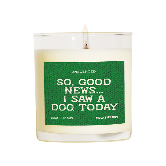 So, good news...I saw a dog today